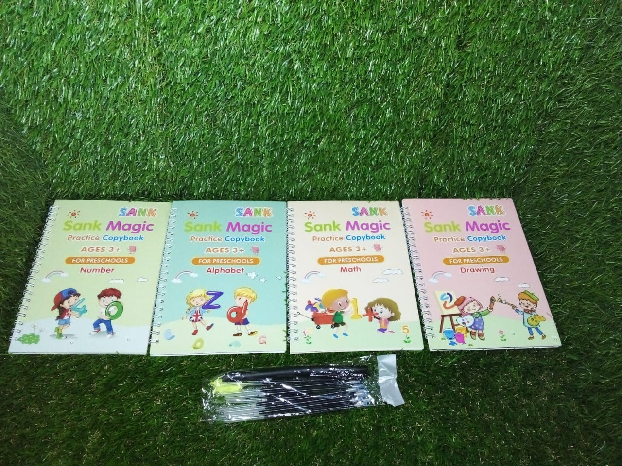 8075 4 Pc Magic Copybook widely used by kids, children’s and even adults also to write down important things over it while emergencies etc - DeoDap 8075 4 Pc Magic Copybook widely used by kids, children’s and even adults also to write down important things over it while emergencies etc - DeoDap